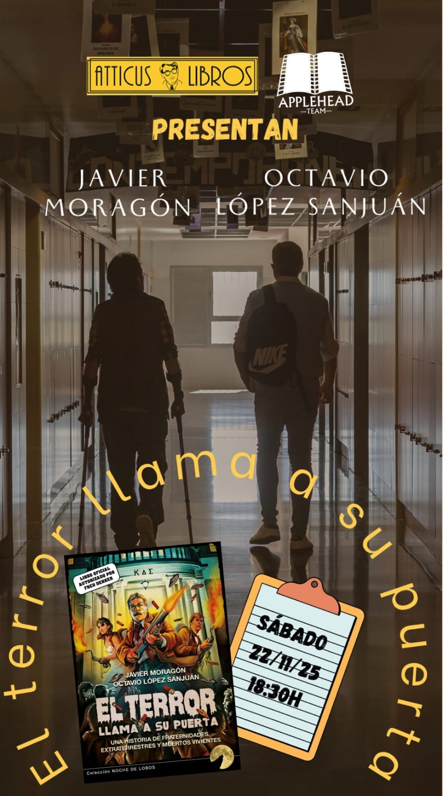 Próxima presentación de El terror llama a su puerta en Atticus Libros el 22 de noviembre